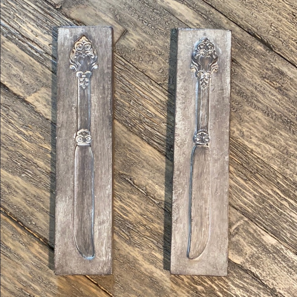 Vintage Silver Knife Mold Plaques